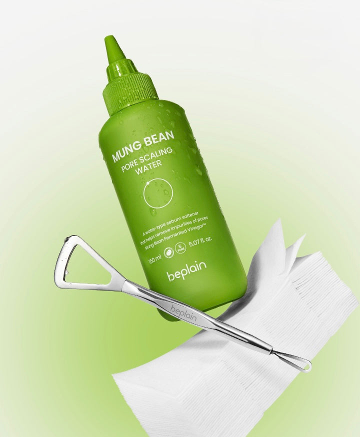 BEPLAIN Mung Bean Pore Scaling Water 150ml Set (Cotton Pad 40P+Sebum Scaler)