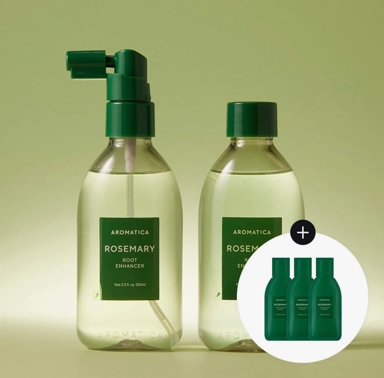 AROMATICA Rosemary Root Enhancer 100ml Double Pack (+Rosemary Shampoo 10ml 3ea)